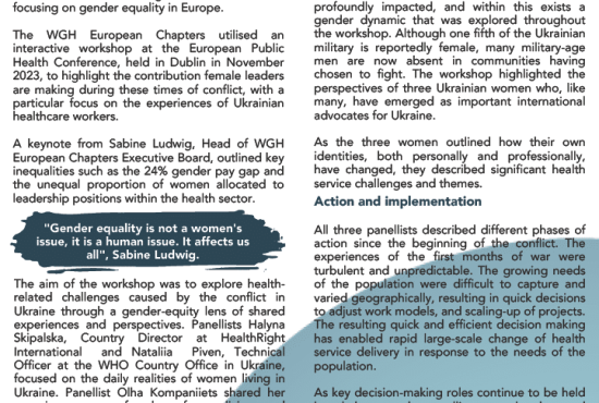 Gender Equity in Health Emergency Preparedness and Response
