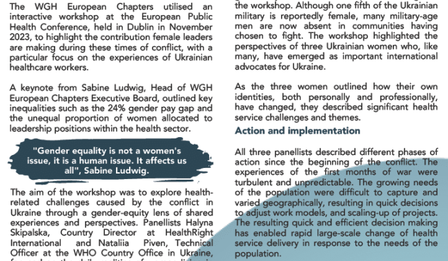 Gender equal leadership in global health